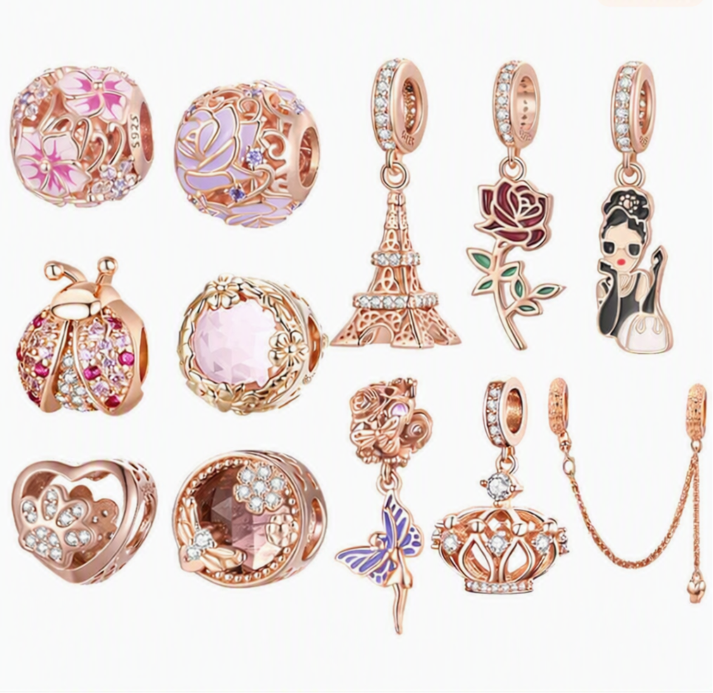 S925 The Rose Gold Effect Charms