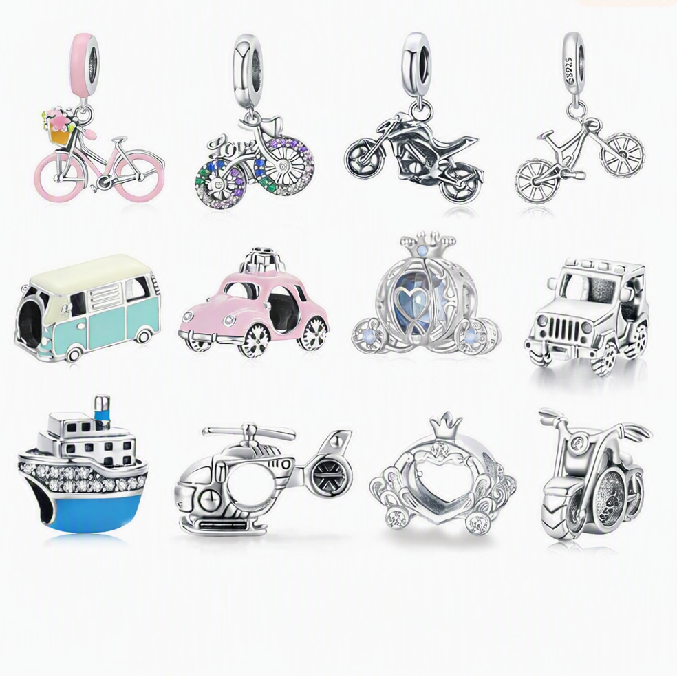 S925 "Lets go for a ride" Charms