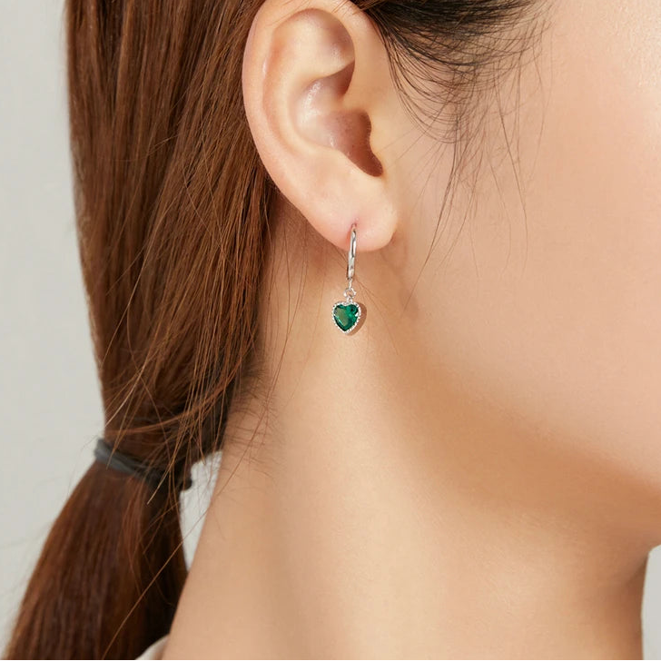 S925 Love of the Snake Green Hoops