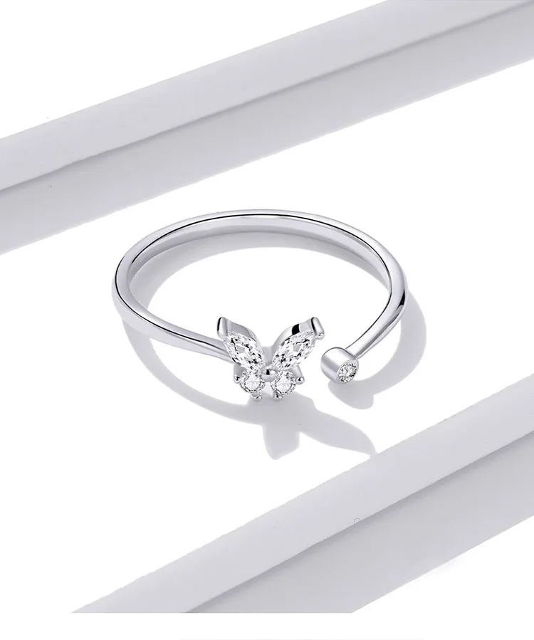 S925 Shining Butterfly Ring