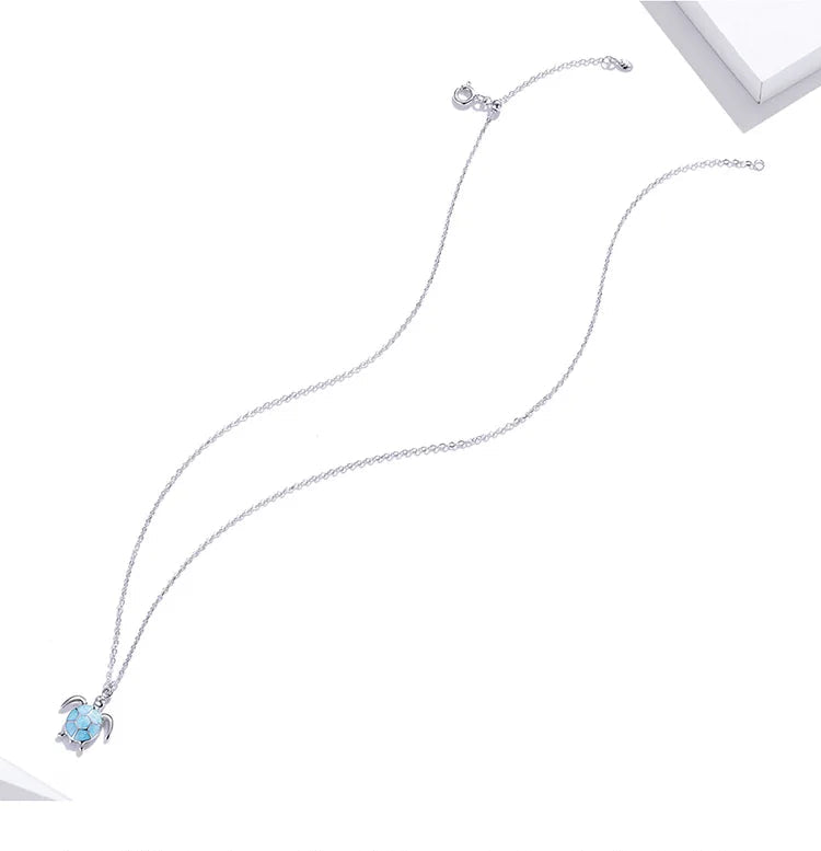 S925 Blue Sea Turtle Necklace