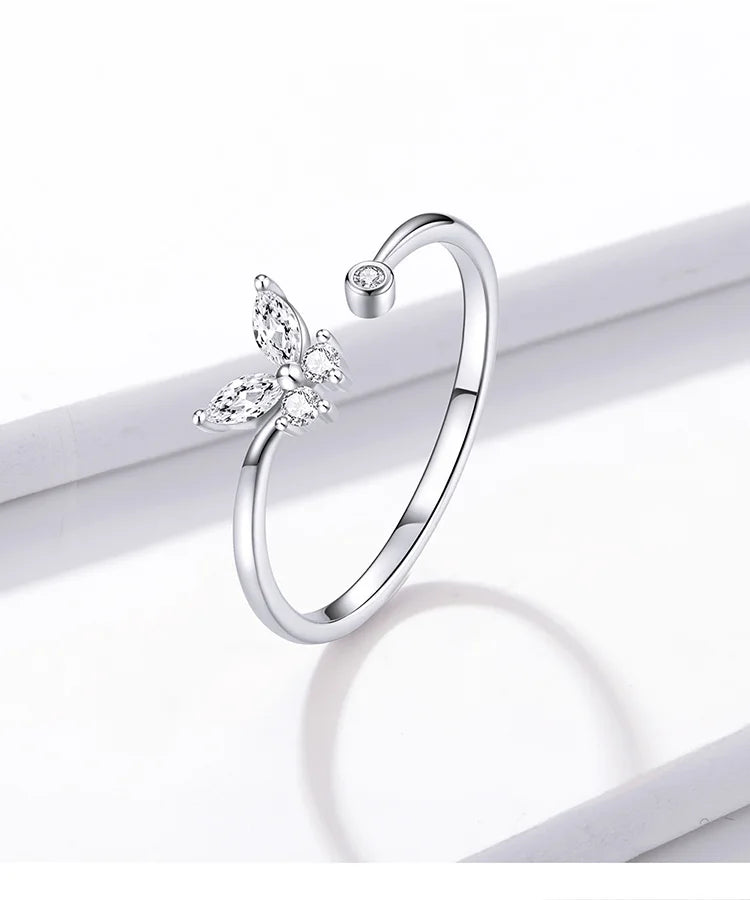 S925 Shining Butterfly Ring