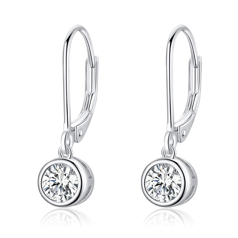 S925 Round Drop Earrings