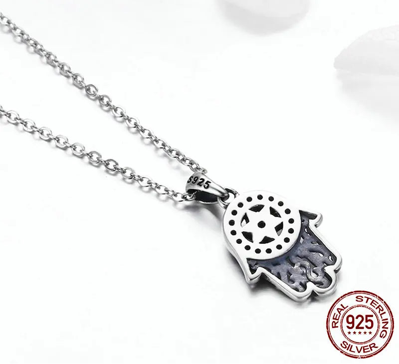 S925 Hamsa Hand Of Fatima Necklace