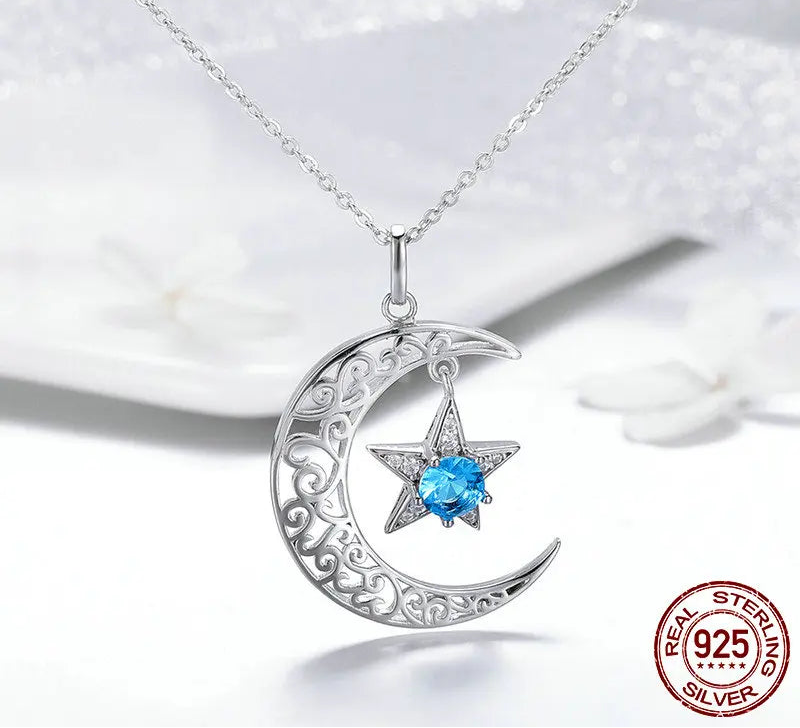 S925 Moon & Star Necklace