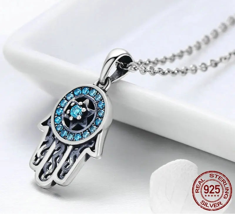 S925 Hamsa Hand Of Fatima Necklace