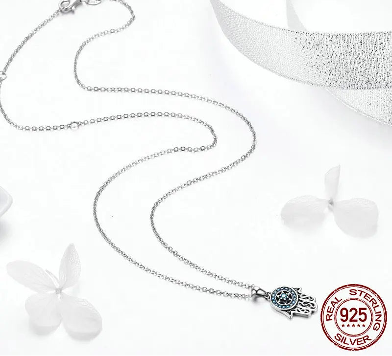 S925 Hamsa Hand Of Fatima Necklace