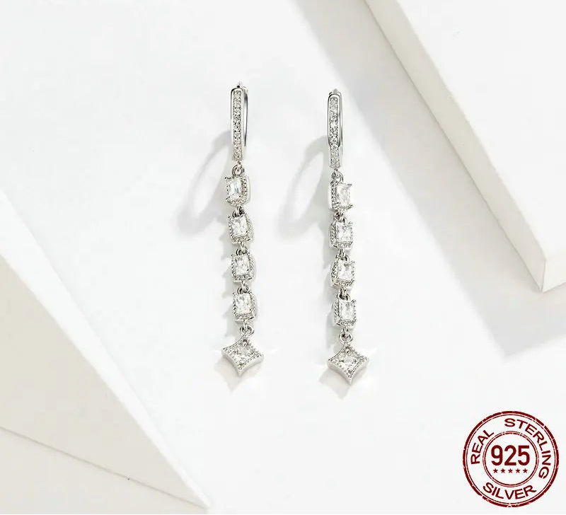 S925 Geometric Drops Earrings