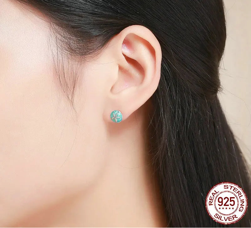 S925 Swimming Starfish Earrings
