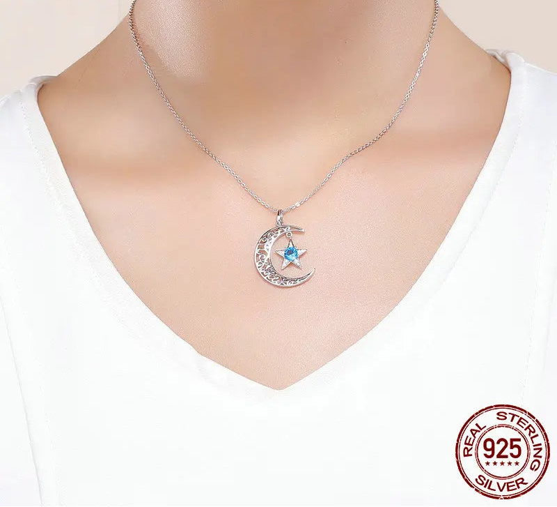 S925 Moon & Star Necklace