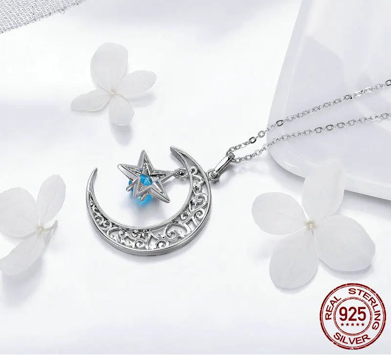 S925 Moon & Star Necklace