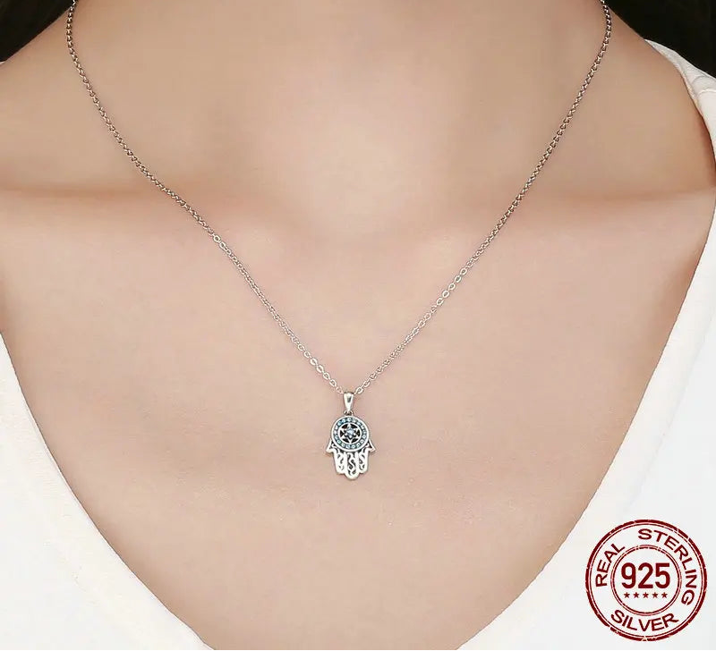 S925 Hamsa Hand Of Fatima Necklace