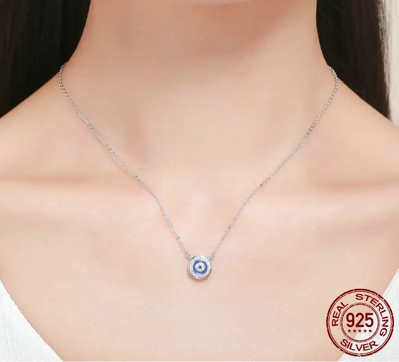 S925 Evil Eye Pendant Necklace