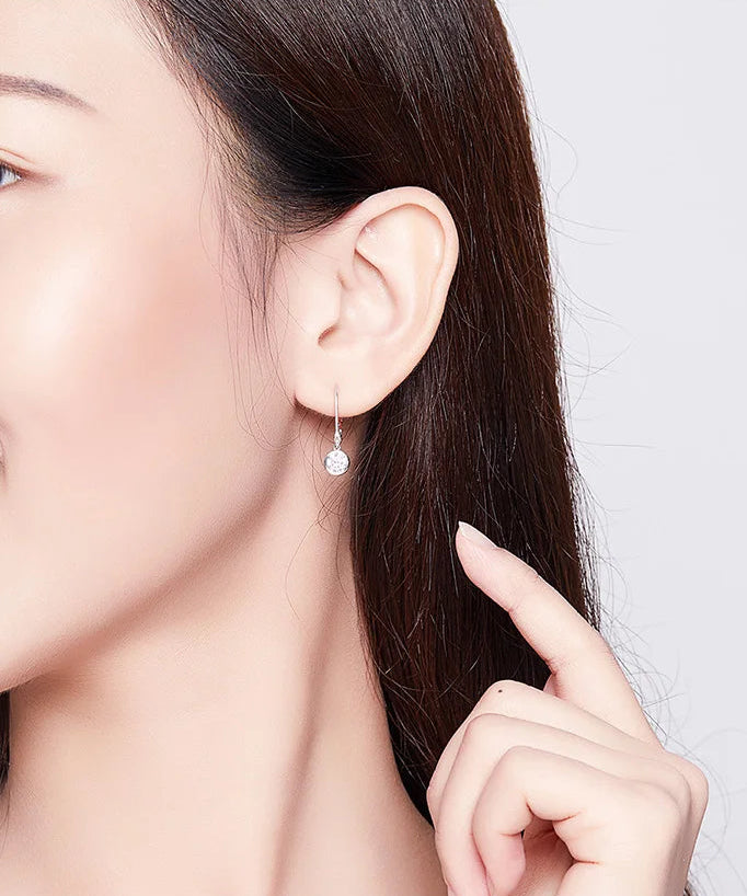 S925 Round Drop Earrings