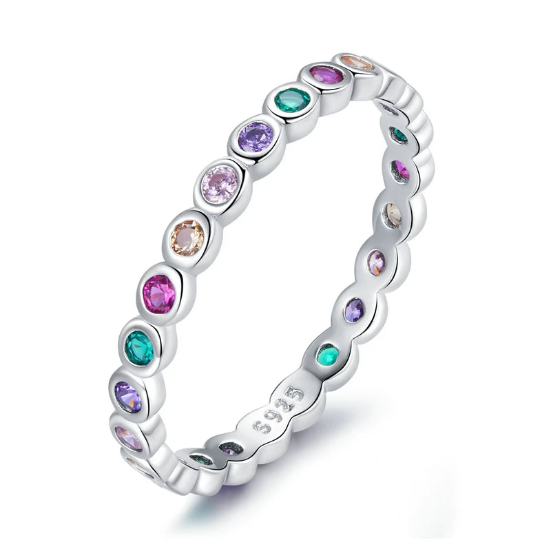 S925 Rainbow Stackable Ring