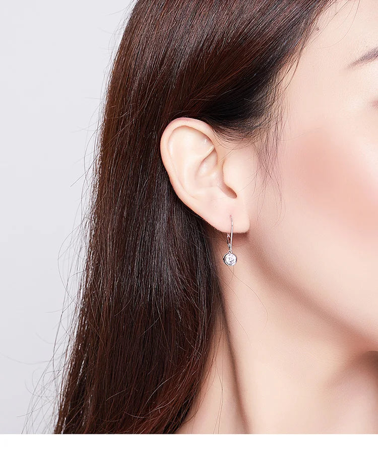 S925 Round Drop Earrings