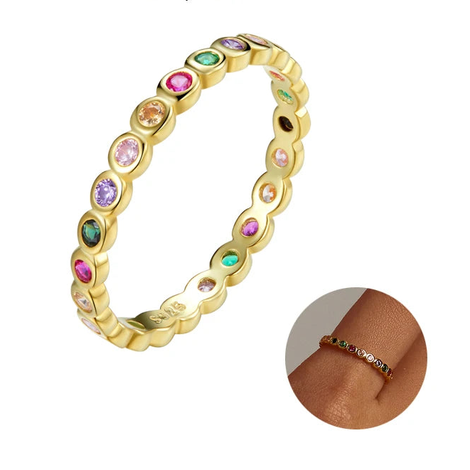 S925 Rainbow Stackable Ring