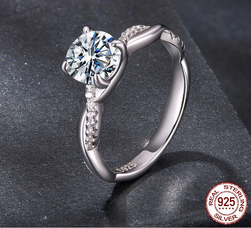 S925 1CT Moissanite Twisted Vine Engagement Ring