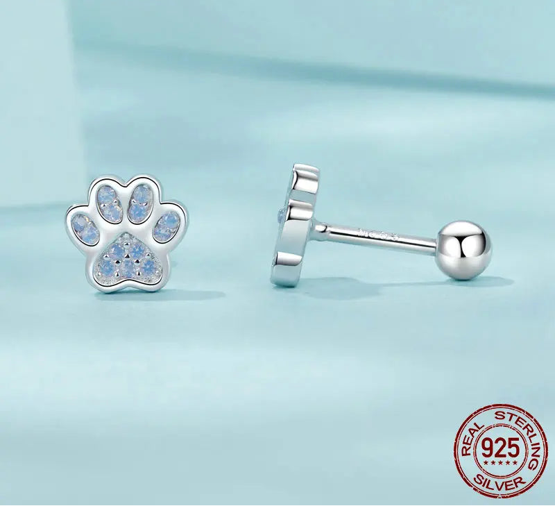 S925 Paw Stud Earrings