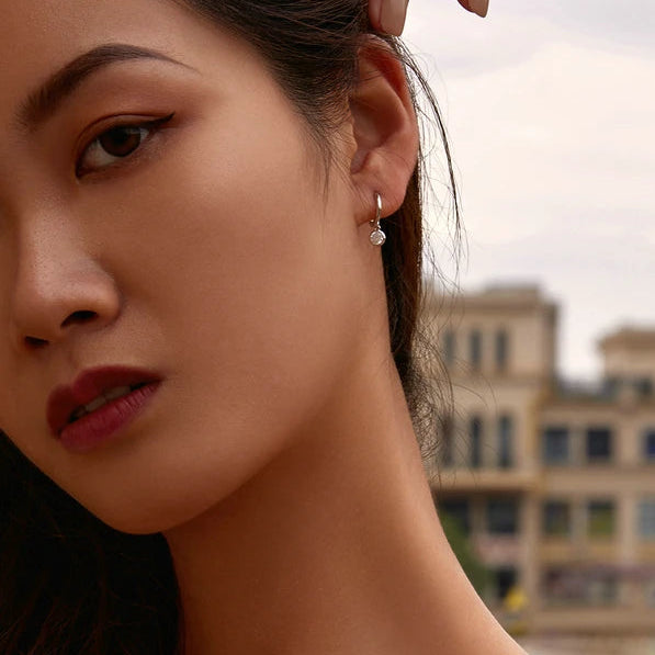S925 Huggie Hoop Drop Earrings