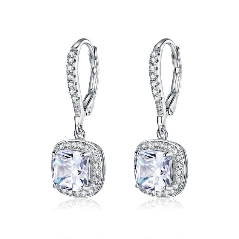 S925 Square Drop Earrings