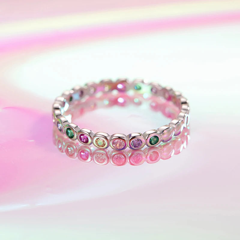 S925 Rainbow Stackable Ring