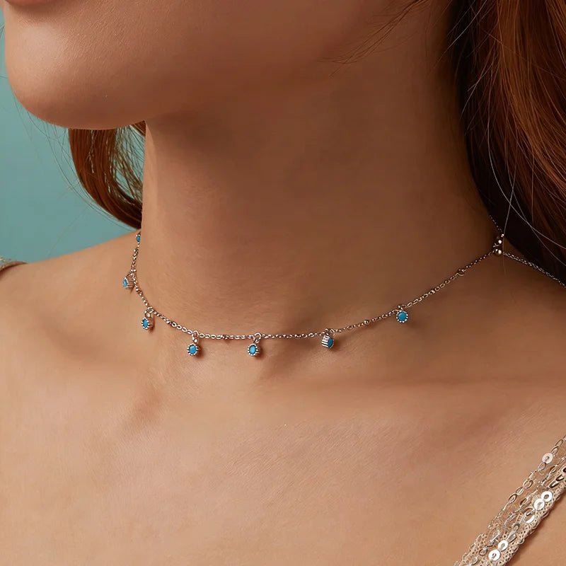 S925 Turquoise Bohemian Necklace