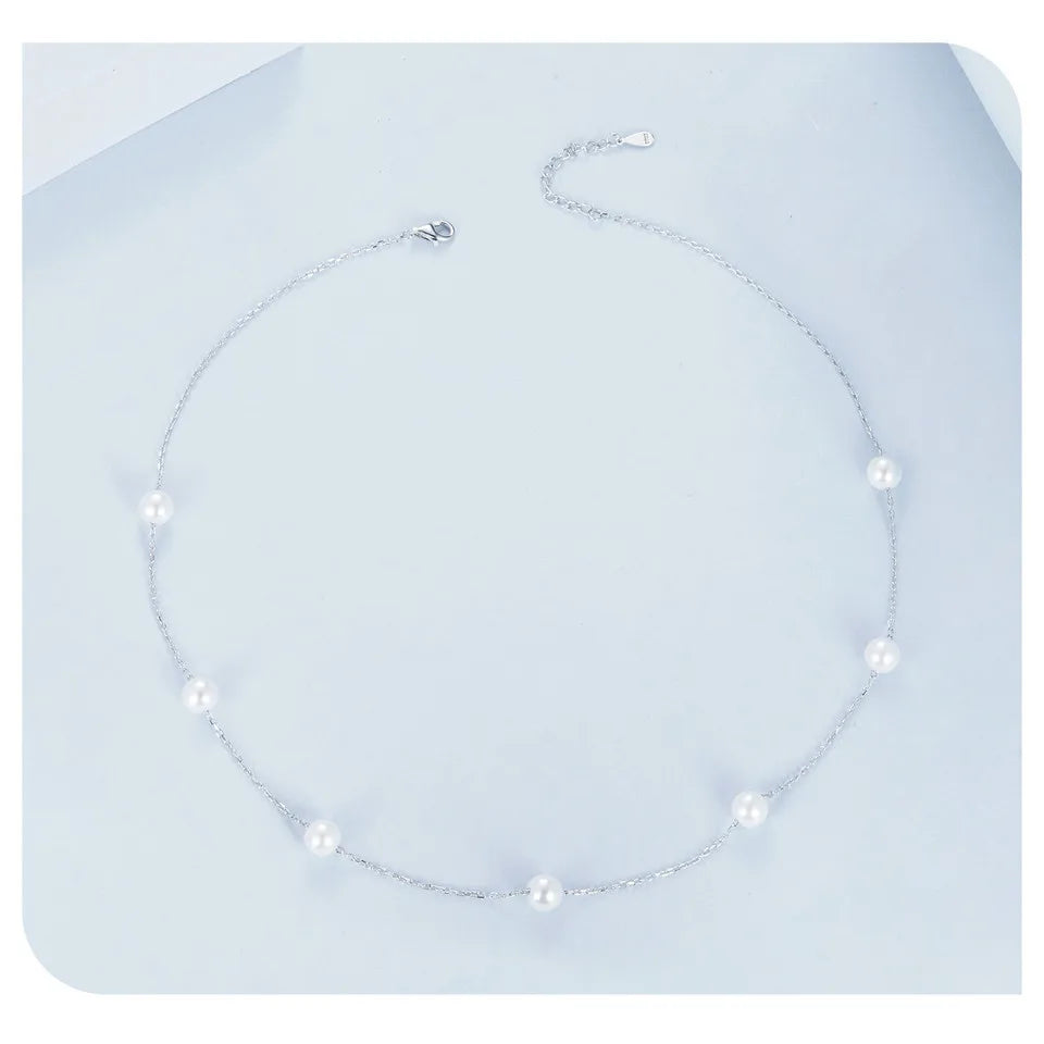 S925 White Shell Pearl Necklace