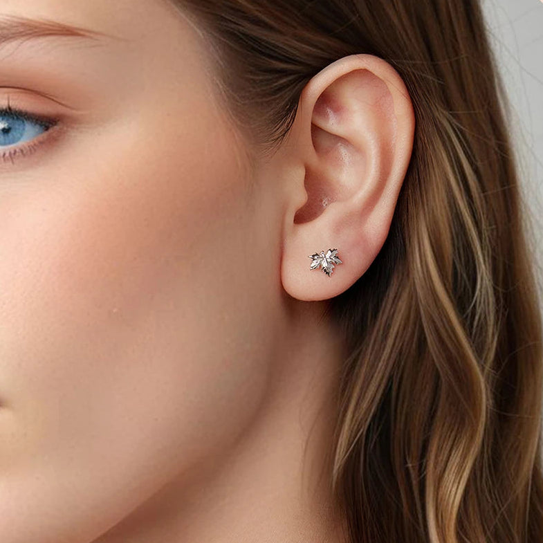S925 Autumn Leaves Stud Earrings