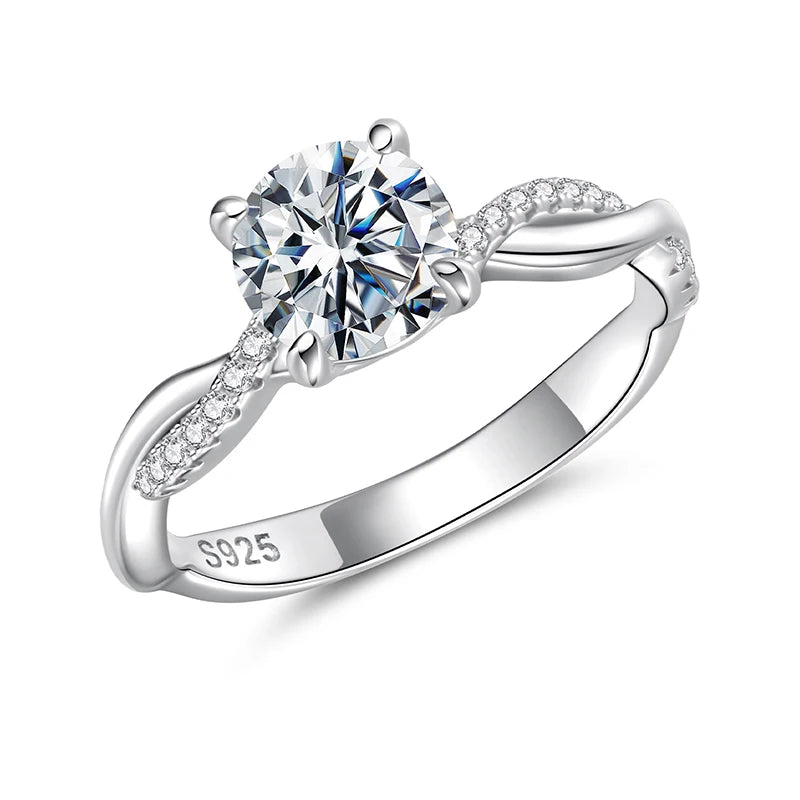 S925 1CT Moissanite Twisted Vine Engagement Ring