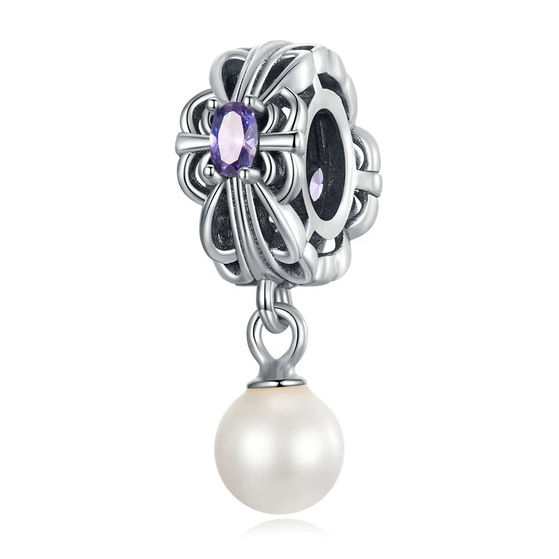 S925 Purple Lotus Charms