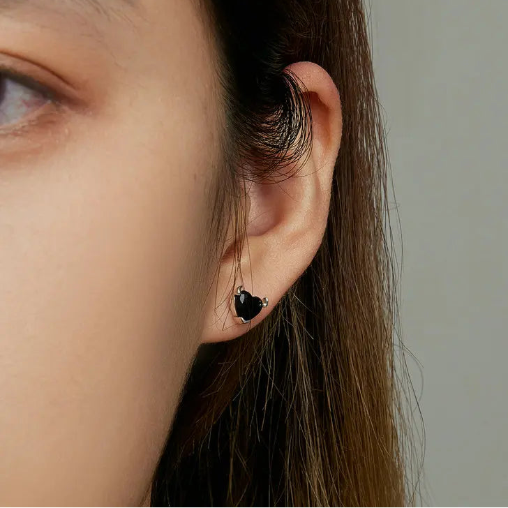 925 Devil Heart Studs Earrings
