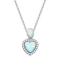S925 Opal Love Heart Charm Necklace