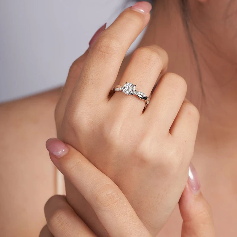 S925 1CT Moissanite Twisted Vine Engagement Ring