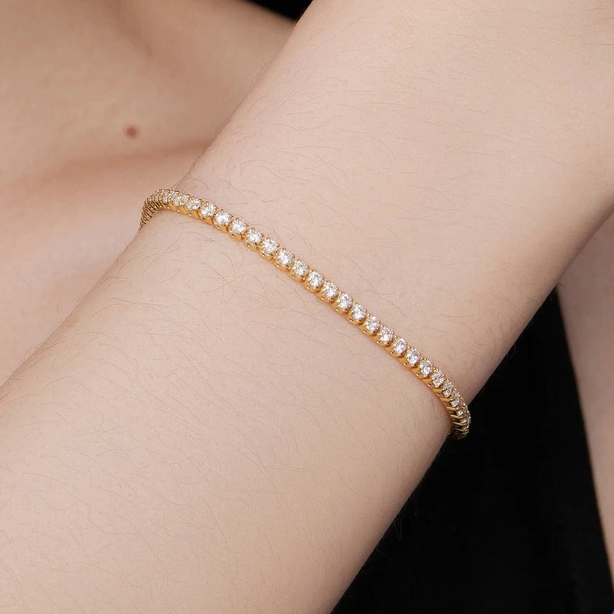 S925 Gold Plated 3mm Tennis Bracelet