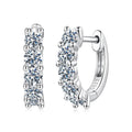 S925 White Gold Moissanite Huggie Hoop Earrings