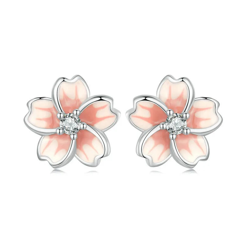 S925 Cherry Blossom Flower Studs