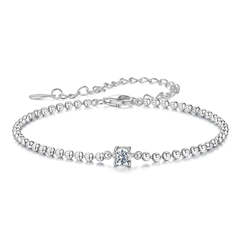 S925 Minimalist Moissanite Bead Bracelet