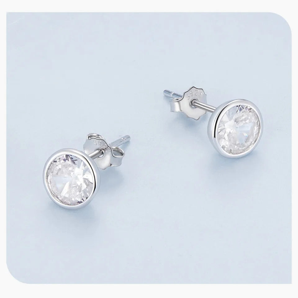 S925 Classic Round Stud Earrings