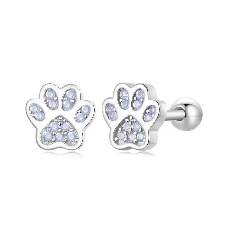 S925 Paw Stud Earrings