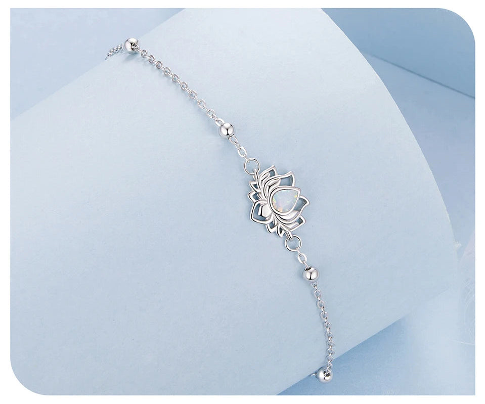 S925 Lotus Flower Bead Bracelet