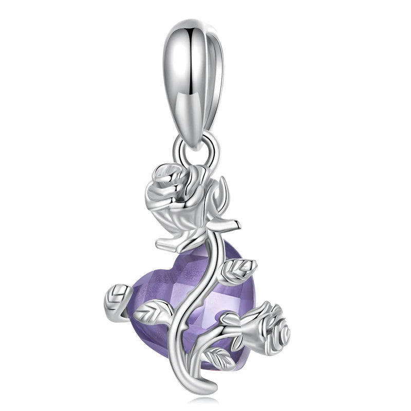 S925 Purple Lotus Charms