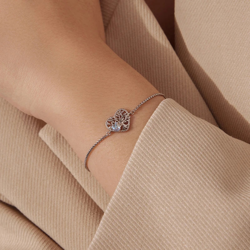 S925 Heart Tree of Life Bracelet