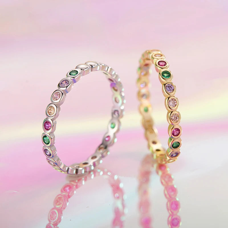 S925 Rainbow Stackable Ring
