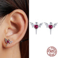 S925 Gothic Heart Stud Earrings