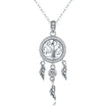 S925 Vintage Tree Of Life Dreamcatcher Necklace