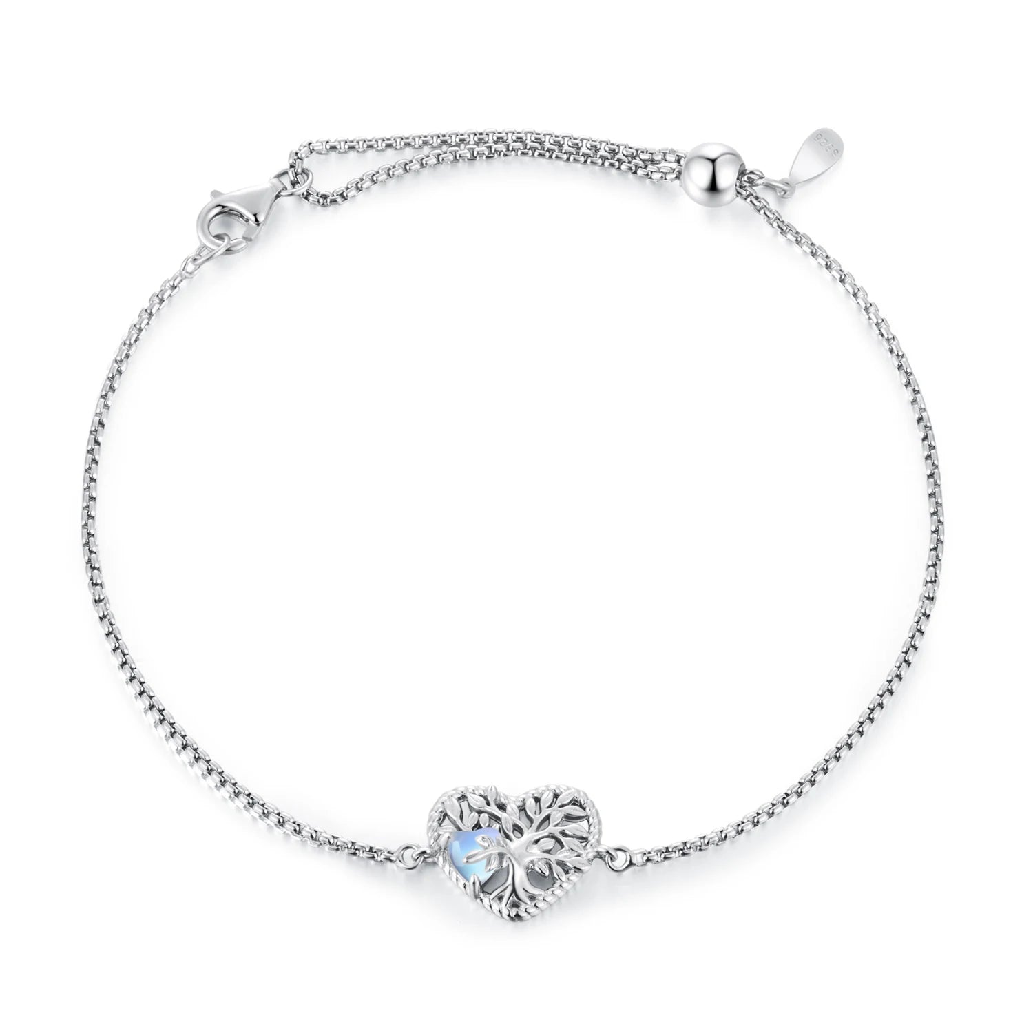 S925 Heart Tree of Life Bracelet