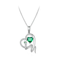 S925 Green Heart Snake Necklace