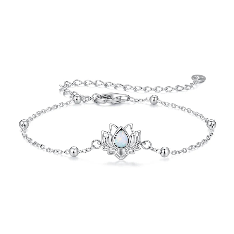S925 Lotus Flower Bead Bracelet