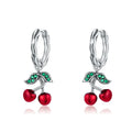 925 Sterling Silver Sweet Cherry Drop Earrings